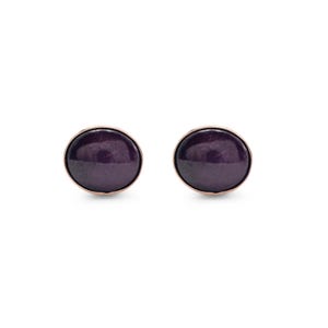 Rose Gold Plated 925 Sterling Silver Natural Oval Star Ruby Cufflinks For Women, Wedding Accessories, Gift For Men Jewelry, Women Cufflinks