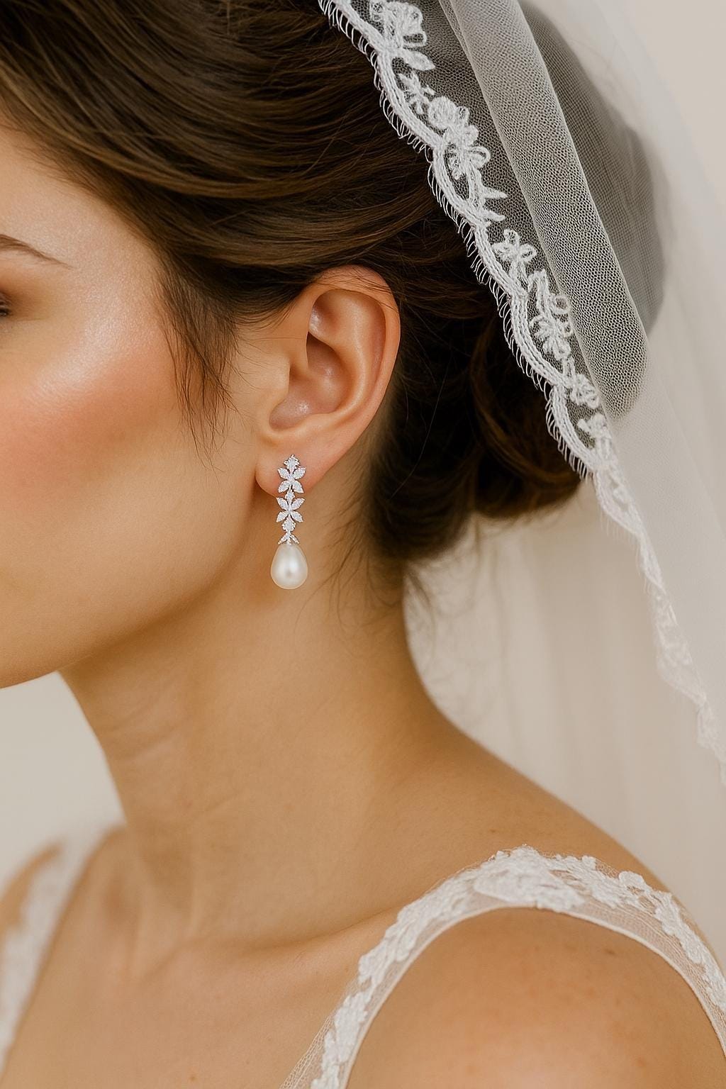 Pearl Wedding Earrings, High Luster Pearl Earrings, 925 Magical Silver Jewelry, Bridal Earrings, Lady Gift, Proposal Jewelry Gift For Wife