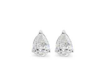 Sterling Silver Mini Pear Mossanite Stud Earrings, Round Studs, Marquise Stud Earrings, Princess Cut Stud Earrings, Square Studs, Men, Women