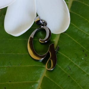 Colgante con la letra G inicial del alfabeto en plata de ley 925 bañada en rodio negro, regalo para mujer, regalo para mamá, joyería de diseño, esposa