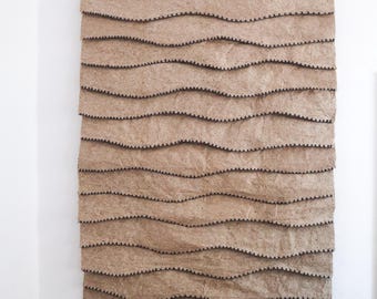 Large Handmade Paper Wall Tapestry, Organic Modern Fiber Art, 59x78.7 inches