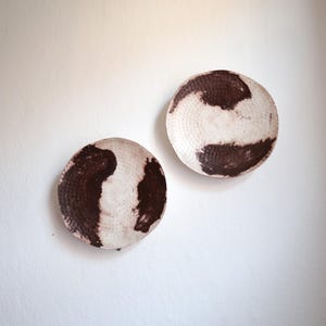 Set of Contour Wabi Sabi Wall Sculpture | Handmade Japandi Paper Clay Art | Minimalist Organic Modern Decor | Textured Abstract Wall Hanging