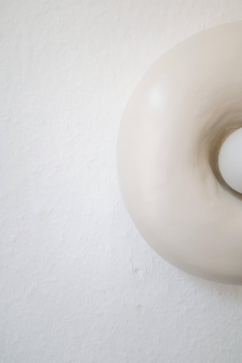 Wabi Sabi Wall Lamp: Handmade Paper Clay Solis - Japandi Style image 3