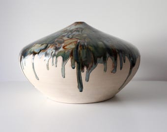 Large Textured Ceramic Vase • Wabi Sabi Organic Modern Pottery • Minimalist Home Decor Fuji