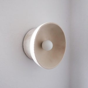 Lumina Wall Fixture wabi sabi  | Japandi Handmade Lamp | Paper Clay  | Stylish Wall Lamp | Sustainable  | Earth Pure Clay | Relief Circle