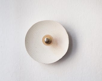 Handmade Clay Wall Sconce, Minimalist Sun Effect Lighting