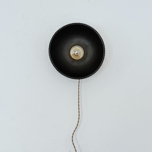Lumina w/textile cable wabi sabi  | Japandi Handmade Lamp | Paper Clay  | Stylish Wall Lamp | Sustainable  | Earth Pure | Relief Circle