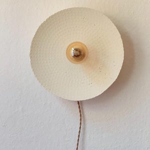 Komo Plug in with switch (NEW) | Japandi Handmade Lamp | Paper Clay  |Wall Lamp | Sustainable  | Earth Pure Clay | Wabi Sabi|