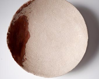 Wabi Sabi Wall Sculpture: Handmade Paper Clay Relief Circle