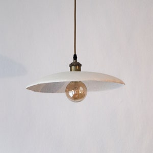 Pendant lamp wabi sabi inc Textile Cable | Japandi Handmade Lamp | Paper Clay  | Stylish hanging Lamp | Sustainable  | Earth Pure Clay