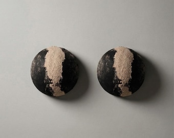 Handmade Paper Clay Wabi-Sabi Wall Sculpture Set, Japandi Organic Decor