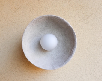 small Komo Handmade Paper Clay Wall Lamp – Modern Wabi Sabi Sconce