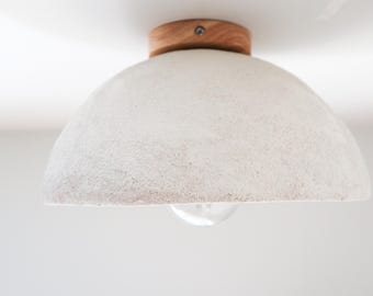 Kanso Ceiling Lamp | Japandi Handmade Paper Clay Hanging Light | Pendant Fixture wabi sabi