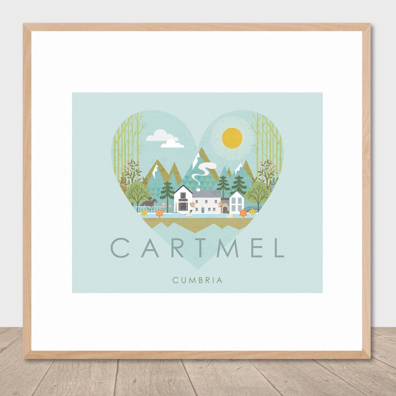 Cartmel print. Cumbria art print. Travel print. Cartmel Cumbria. image 1