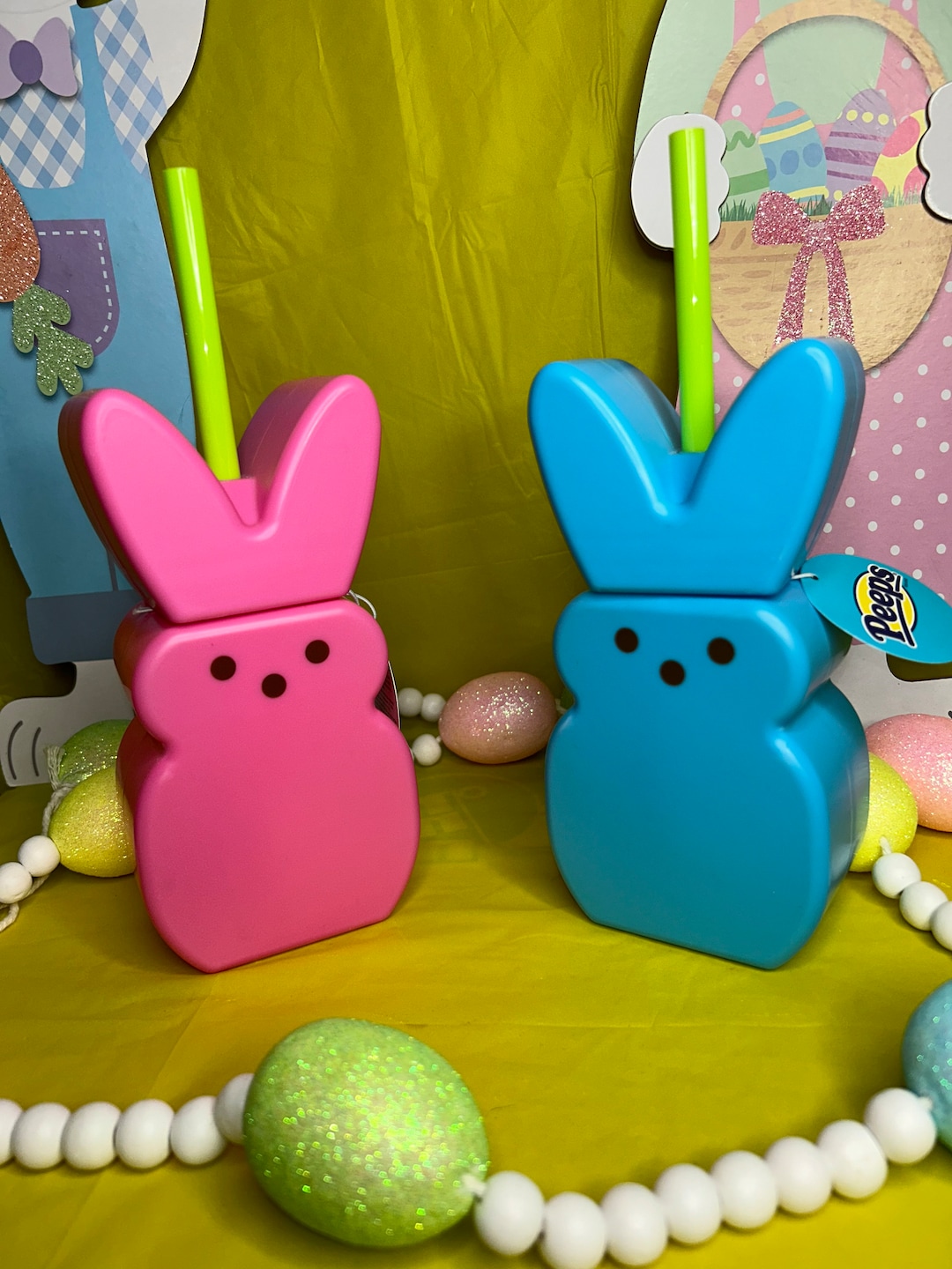 Personalized Easter 10inch Peep Cups With Straw Etsy