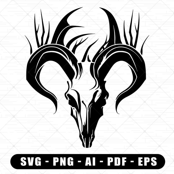 Antelope Horns SVG | Deer Outlines SVG | Deer Skull SVG Digital File For Cricut | Antelope Skull Clipart Svg | Camping Svg | Wild Life Png