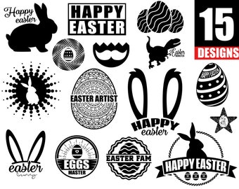 Easter SVG Bundle 15 Designs • Easter Bunny Svg • Easter Silhouettes SVG • Printable Easter SVG • Rabbit Love Svg • Quarantine Easter 2021