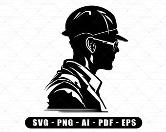 Engineer Silhouette Clipart | Motivational Engineering SVG | Engineer Face SVG Digital File For Cricut | Graduate Engineers And Students Svg