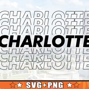Charlotte Nombre repetido Diseño SVG / Título repetitivo Charlotte Svg + Archivos png listos para cricut y fácil impresión con la más alta calidad