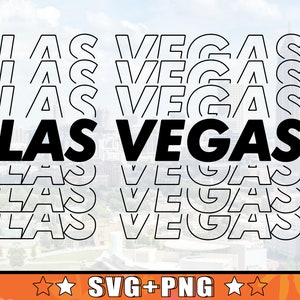 Las Vegas Repetitive SVG Design | LA Wiederholter Name Silhouette Svg + Png Dateien bereit für Cricut Easy Print bei höchster Qualität