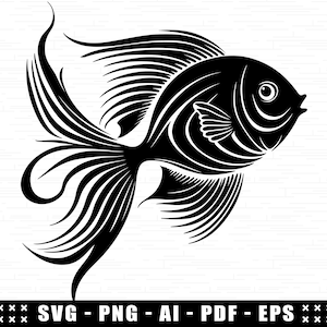 Fish SVG, Cricut Fish SVG Files, Easy Cut Fish Silhouette, Cute Fish Clipart Digital Files, Fisherman SVG, Lake Camping Svg, Artistic Fish