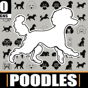Poodle SVG Bundle 50 Designs | Funny Poodle Dog Digital Files For Cricut And Easy Cut Prints | Poodles Silhouette Bundle PNG Designs
