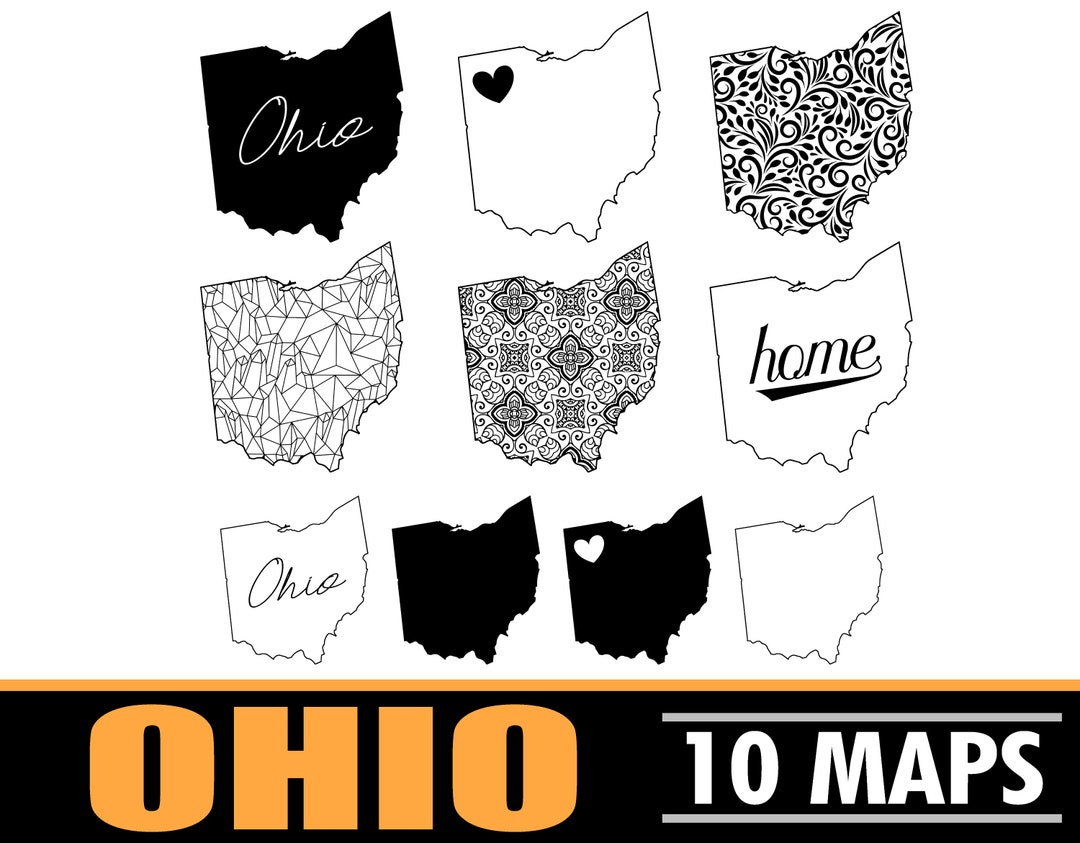 Ohio State Map SVG | Map Bundle Easy Cut Digital File | Ohio Mandala ...