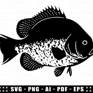 Crappie Fish SVG Design, Cricut Crappie SVG File, Easy Cut Fish Silhouette, Cute Crappie Fish Clipart Digital File, Fishing Lake Camping Svg