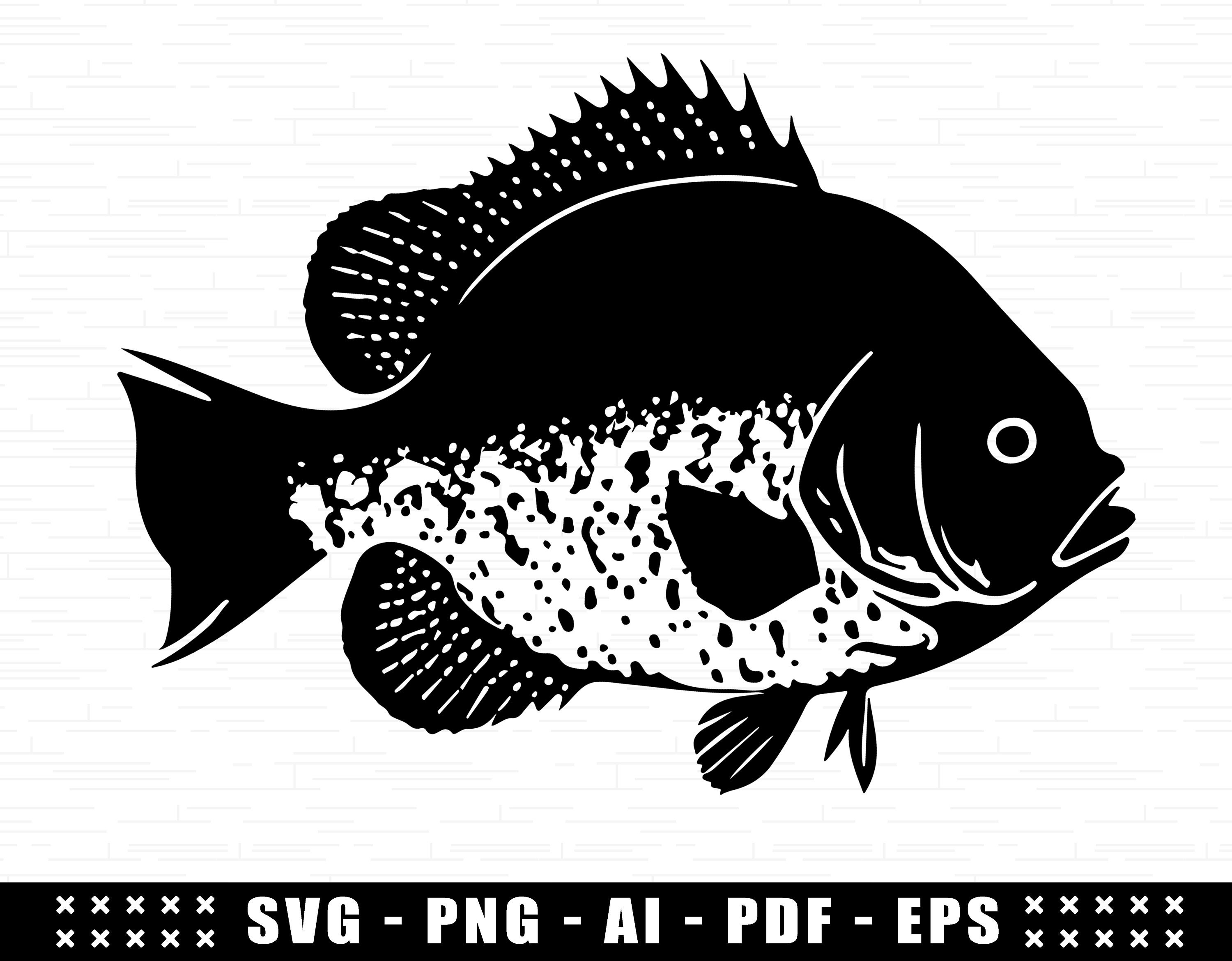 Crappie Fish Graphics Crappie Fish SVG Design, Cricut Crappie SVG File, Easy Cut Fish ...