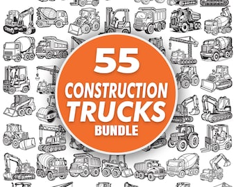 Pacchetto SVG per camion da costruzione / File digitali per attrezzature da costruzione / Pacchetto da costruzione per ingegneri e operai edili