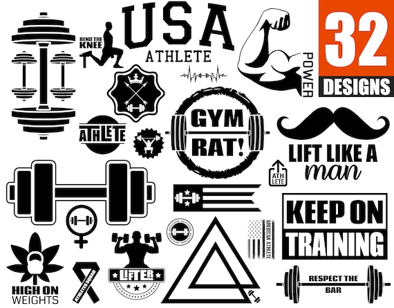 Workout SVG Bundle 32 Designs • Bodybuilding Svg • Athletes Silhouettes SVG • Lifting SVG Bundle • Gym Svg Bundle • Fitness Svg Bundle 2021