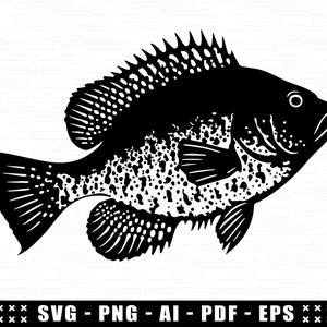 Crappie Fish SVG, Cricut Crappie SVG File, Easy Cut Fish Silhouette, Cute Crappie Fish Clipart Digital File, Fisherman SVG, Lake Camping Svg