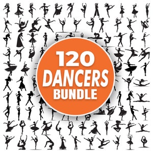 Pacchetto SVG ballerini, opere d'arte SVG di ballerini di danza classica per Cricut, Pole Dancer Svg, pacchetto Svg con logo di ballerini di teatro / Pacchetto PNG ballerini di facile stampa