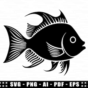 Fish SVG, Cricut Fish SVG Files, Easy Cut Fish Silhouette, Cute Fish Clipart Digital Files, Fisherman SVG, Lake Camping Svg, Fish Png