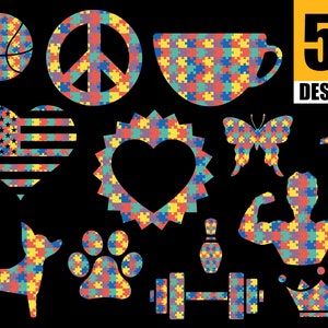 Autism SVG cut file Bundle 51 Designs • Autistic Love Svg • Autism PNG files • Autism Mega Bundle • Autism Bundle • Autism Support 2021