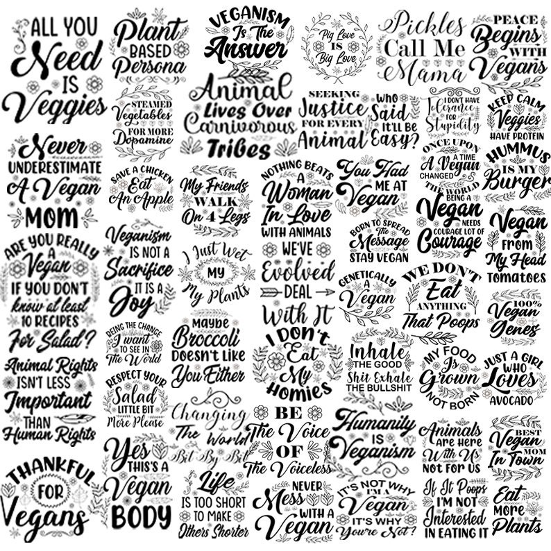 102 Vegan SVG Vegetarians Quotes Bundle Les plus grands dictons des amateurs de véganisme se regroupent dans la plus haute qualité Meilleur pour les végétaliens Fichiers faciles à imprimer image 2