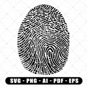 Fingerprint SVG | Fingerprint PNG Transparent Background | Hand Finger Print Silhouette SVG Digital File For Cricut Clipart