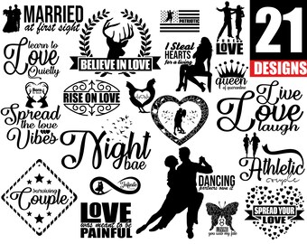 Love Bundle SVG 21 Designs • Valentine's Day Svg • Be My Valentine SVG • Romance Svg,Heart • Love Me Svg • Quarantine Valentines Day 2021