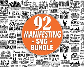 92 Manifesting Law Of Attraction SVG Bundle | Biggest Manifestation Quotes Bundle In Highest Quality SVG Mega Bundle In Eps | Svg | Ai | Png