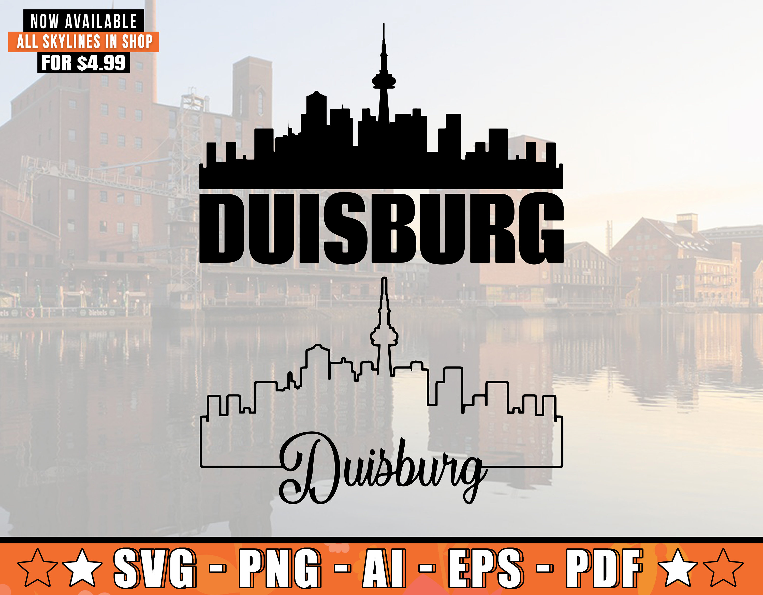 Duisburg Skyline SVG With Extra Outline Design Duisburg Germany duisburg-skyline-svg-with-extra-outline-design-duisburg-germany
