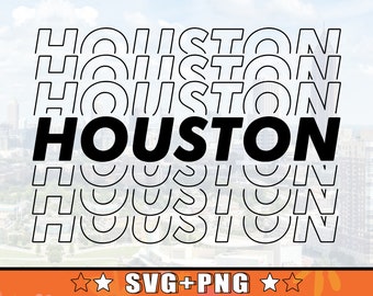 Houston Repeated Name SVG Design | Houston Texas Repetitive Title Svg + Png Files Ready For Cricut And Easy Print SVG