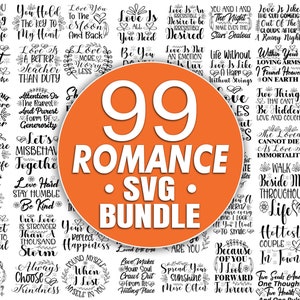 Pacote SVG de 99 casais com citações de amor | Pacote de maiores provérbios de romance na mais alta qualidade, melhor para amantes e casais, arquivos de corte fácil para impressão