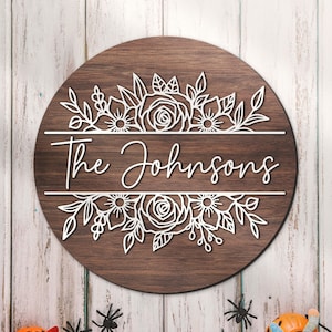 Aangepaste familienaam teken gepersonaliseerde grote houten bloemen bloem bruiloft verjaardag familie muur decor baby shower meisje jongen verjaardagscadeau