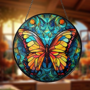 Atrapasol con forma de mariposa de vidrio de colores, atrapaluz para mariposas, decoración para ventanas, decoración del hogar, regalo para amantes de las mariposas monarcas