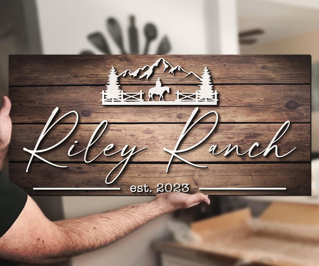 Custom Horse Farm Wood Name Sign Personalized Farm Ranch Kitchen Room ...