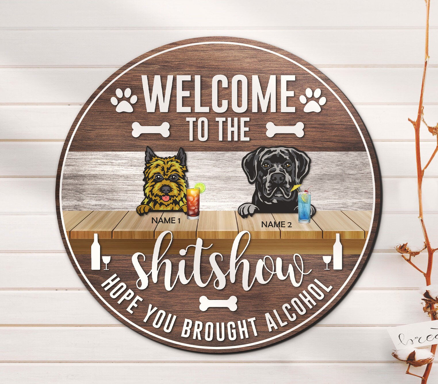 Welcome To The Shitshow Door Sign - Gifts For Dog Lovers - Personalized Dog Gifts - Custom Door Sign Designed By Margareta Frozen