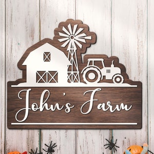 Custom Farm 3D Wood Nursery Name Sign Personalized Tractor Wooden Farmer Decor Baby Shower Boy Girl Chirstmas Xmas