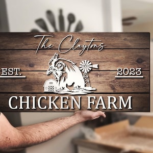 Benutzerdefinierte Hühnerfarm Familie Nachname Holz Rustikale Palette Zeichen Personalisierte Holz Bauernhaus Gegründet Hochzeit Verlobung Jahrestag Geschenk