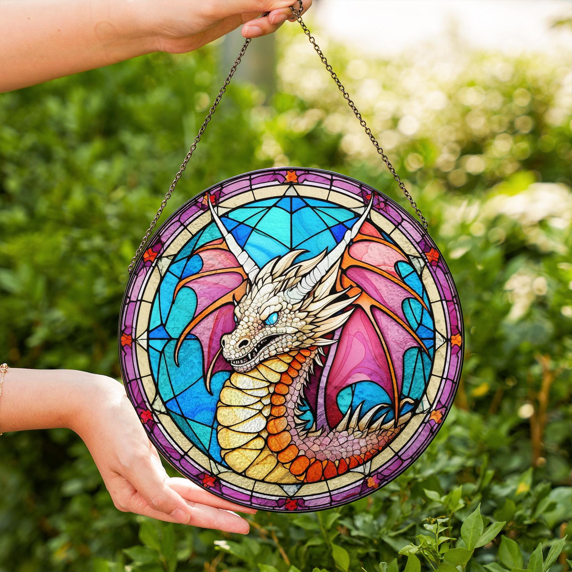 Acchiappasole In Vetro Colorato RIVEENY – Drago 20 Cm – Da Appendere Alla Finestra – Decorazione Casa E Giardino - 4