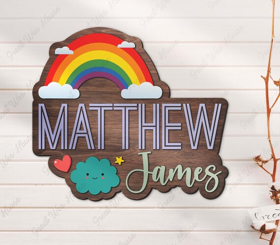 Targa Nome Personalizzata In Legno Per Bambini - Decorazione Camera, Fino A 96cm - Foto 9